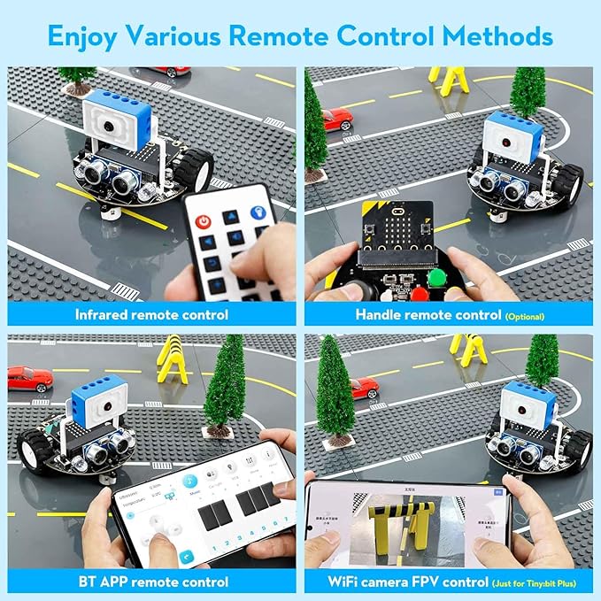 Yahboom Micro:bit Start Robot Kit with ESP32 Camera HD Video App Control for 8+ DIY Programmable STEM Education Toy Car with Tutorial Super Cost-Effective (with v2)