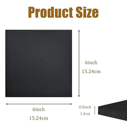 4 Pieces Adhesive Foam Padding 1/2 in Thick X 6 in X 6 in, Anti Vibration Pads, Closed Cell Foam Pads for Anti-Slip, Shock Absorption