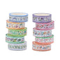 Washi Tape Set 10 Rolls, Embroidery Patterns Decorative Paper Sticker for Planner Scrapbook Journal DIY Arts Craft