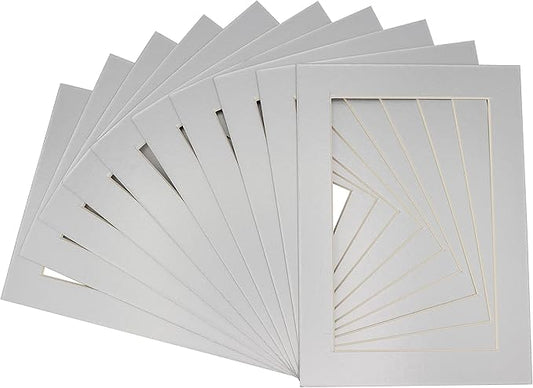 11x14 Mat for 8.5x11 Photo - Precut Metallic Silver Picture Matboard for Frames Measuring 11 x 14 Inches - Bevel Cut Matte to Display Art Measuring 8.5 x 11 Inches - Acid Free Pack of 100 MATS