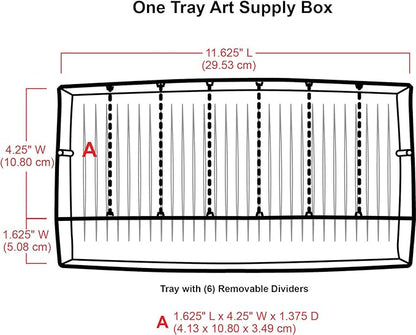 ArtBin 6891AG 1-Tray Art Supply Box, Portable Art & Craft Organizer with Lift-Up Tray, [1] Plastic Storage Case, Gray/Black