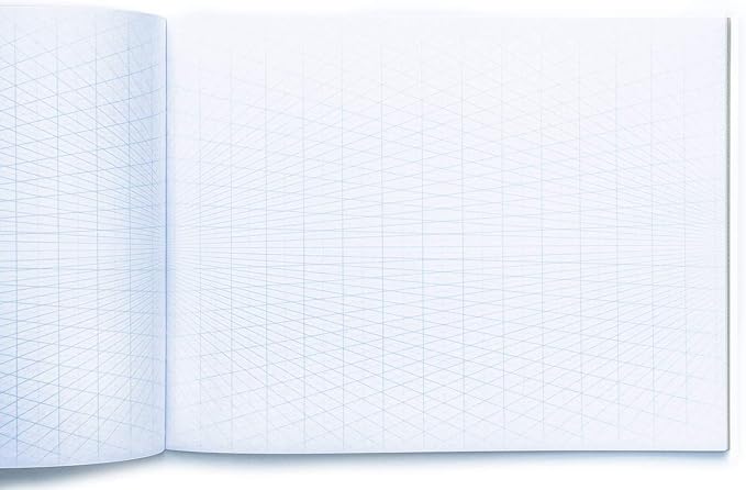 KOALA TOOLS | 2-Point Drawing Perspective Notebook (1 Unit) | 10.35" x 8", 60 pp. - Perspective Grid Graph Paper for Interior Design, Industrial, Architectural and 3D Design