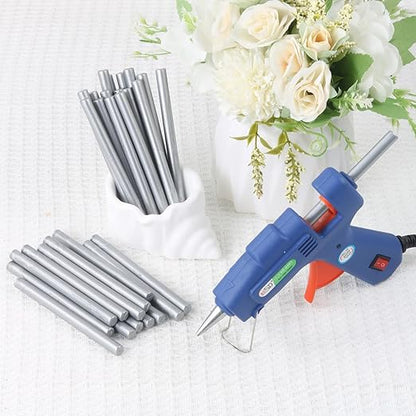 Silver Wax Seal Sticks, 30pcs Sealing Wax Sticks, HOSEALING Glue Gun Wax Seal Sticks for Wax Seal Stamp, Premium Sealing Wax for Wedding Invitations, Letter, Envelope (Mini Size)