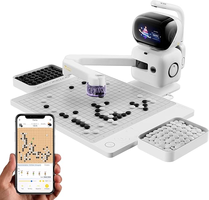 Go Professional – AI Smart Go Board with Robotic Arm, 23-Level AI for All Skill Levels, Apex Duel, Real-Time Game Review, Wi-Fi OTA Updates