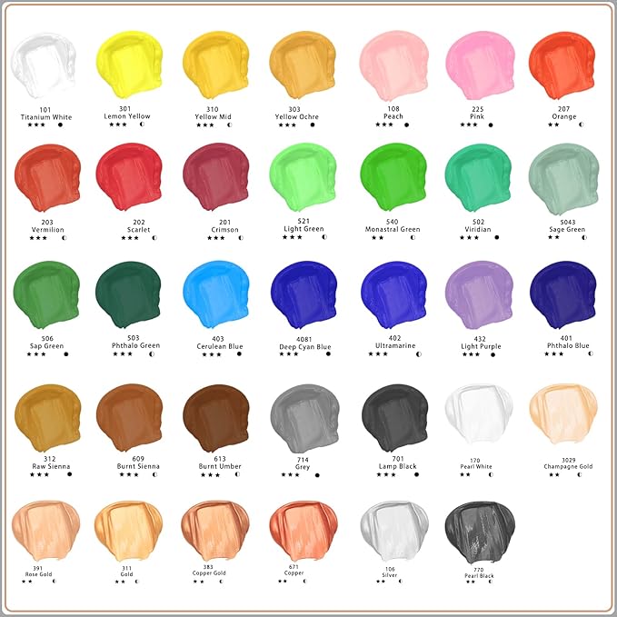 Artecho Yellow Acrylic Paint, Yellow Mid Paint (120ml / 4.05oz) Tubes, Art Craft Paints for Canvas, Rock, Stone, Wood, Fabric, Art Supplies
