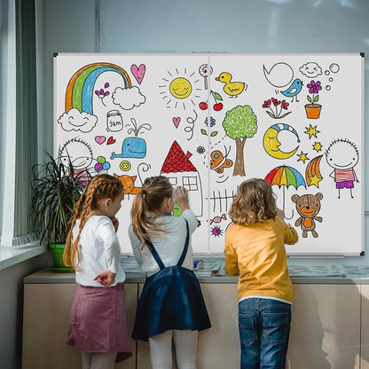 XBoard Dry Erase Board 60 x 48 Inch | Foldable Magnetic White Board for Wall with Marker Tray 5' x 4' | Aluminum Frame Folding Message Presentation Board