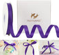 HUIHUANG Purple Satin Ribbon 1/2 inch X 50 Yards Continuous, Double-Faced Satin Ribbon for Gift Wrapping, Bows, DIY Crafts, Flower Bouquet, Wedding Decor, Holiday Party Decor