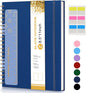 Blank Spiral Notebook Journal 8.5” x 11”, A4 Large Sketch Book for Women Men, 100 GSM Blank Paper Drawing Notebook, Plastic Hardcover Spiral Bound Sketchbook for Sketching Work School Writing, Navy