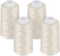 4 Pack Light Beige Thread of 3000 Yards Each, All Purpose Polyester Thread for Sewing, Overlock, Quilting, Piecing