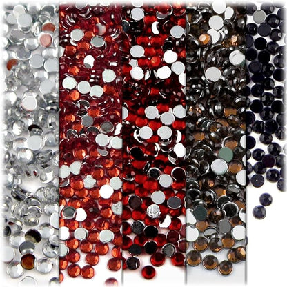 The Crafts Outlet 5-PK Set (7,200-Piece), Round 3mm Rhinestones, Flatback, Yellow Tones