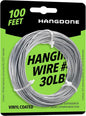Coated Picture Hanging Wire #4 30lbs 100-Feet, Flexible Steel Wire 16 Gauge for Hang Up Frame/Painting and Mirror