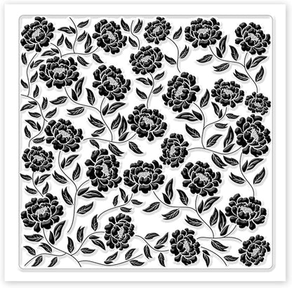 CHGCRAFT Peony Polymer Clay Texture Sheets Peony Silicone Clay Texture Stamp Clay Modeling Pattern Pad Texture Sheets for Earrings Jewelry Making