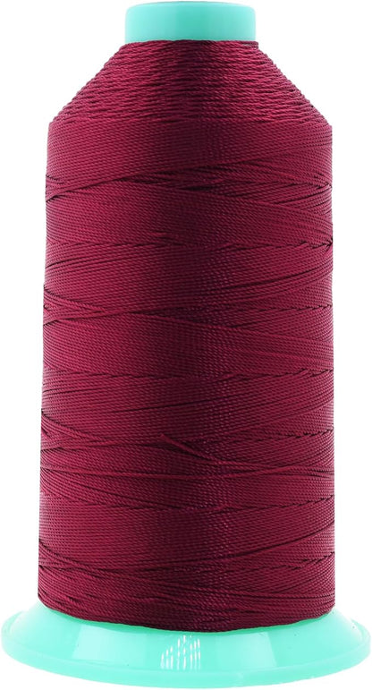Mandala Crafts Bonded Nylon Thread Wine Heavy Duty Sewing Threads - 415 YDs Size 346 210D T350 Tex 350 Thread for Leather Jeans Weaving Outdoor Marine Upholstery Threads