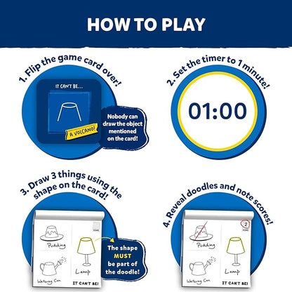 Skillmatics Card & Board Game - It Can't Be, Race to Doodle, Hilarious Drawing Game, Fast-paced Christmas Fun for Families, Parties & Game Nights, Gifts for Kids, Teens, Adults Ages 7, 8, 9, 10 & Up