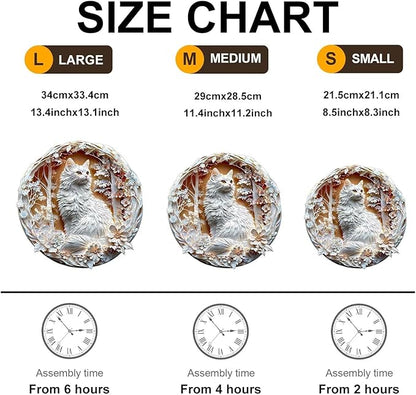 Wooden Puzzles Adults, 3D Cats Wooden Puzzles 100 Pieces, Unique Animal Shaped Wood Challenging Jigsaw Puzzles Gifts for Adults, 8.5x8.5in