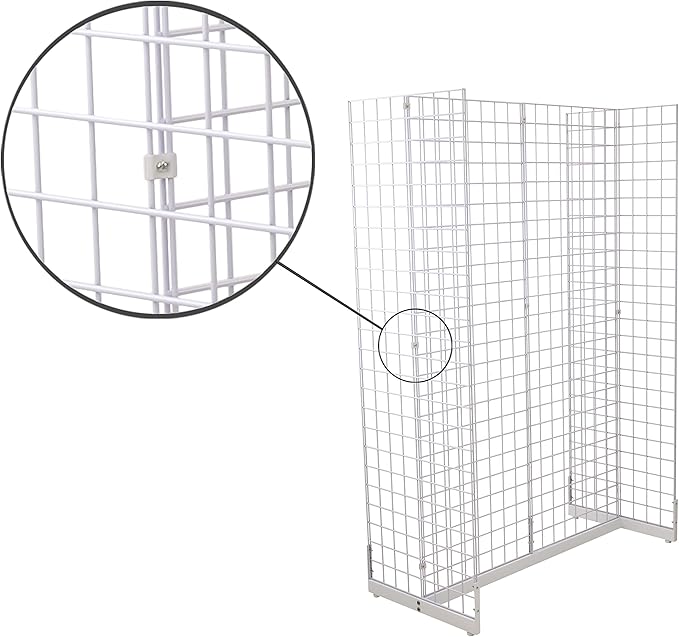 Gridwall Joining Clip Connectors for Grid Panels, Powder-Coated or Chrome Plated Steel (Quantity 10) (10, Black)