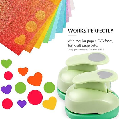 UCEC Heart Cutter 3 Pcs 1+5/8+3/8 Inch Hole Punch Heart Shapes Craft Punch Paper Cutter for Crafting, Puncher for Valentine's Day Scrapbooking Greeting Card, DIY Albums Gift Tags Homemade Confetti