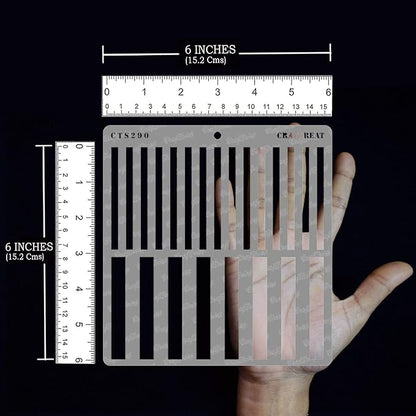 CrafTreat Reusable Geometric Stripe Stencils for Painting on Wood, Wall, Tile, Canvas, Paper, Fabric and Floor - Stripes - 6x6 Inches - DIY Art and Craft Stencils