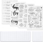 UCEC 4 Sheets Words Clear Stamps for Card Making Silicone Stamp with 2 PCS Acrylic Stamp Block for Easter Birthday Holiday Card and DIY Scrapbooking Journal(Classic)
