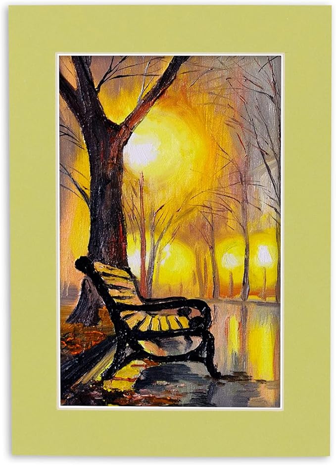 5x7 Mat for 8.5x11 Frame - Precut Mat Board Acid-Free Show Kit with Backing Board, and Clear Bags Pistachio Green 5x7 Photo Matte For a 8.5x11 Picture Frame Matboard for Framing, Pack of 100 Mats