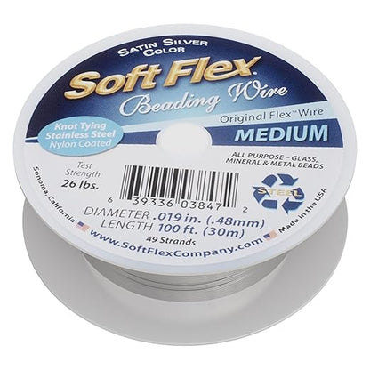 Soft Flex 49 Strand Beading Wire - Medium 0.19 Diameter - 100 Feet Nylon Design Wire