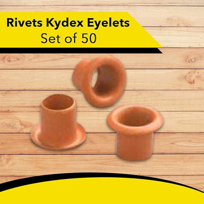 Kydex Rivets Eyelets, 8-8 1/4" Multicolored Grommet Eyelets for Tactical Holster Making, Knife Sheath Crafting, Fasteners for Custom DIY Kydex Projects (Set of 50)