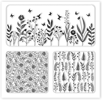 CHGCRAFT Polymer Clay Texture Sheet Leaves and Flowers Clay Texture Mat Floral Polymer Mats Earrings Tools for Jewelry Making DIY Crafts, 5.5x5.5inch