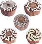 Royal Kraft Round Wooden Printing Stamps (Set of 5) - DIY Henna Fabric Textile Paper Clay Pottery Blocks Htag2210