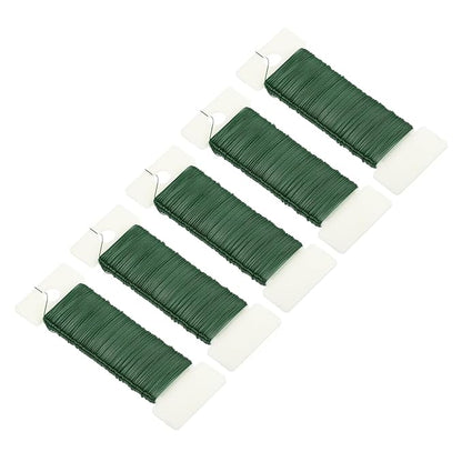 MECCANIXITY 190 Yards/575 Feet 27 Gauge Metal Floral Wire Green Flexible Paddle Thin Floral Wires for Craft, Christmas Wreath, Flower Arrangement, Wedding, Total 5 Roll