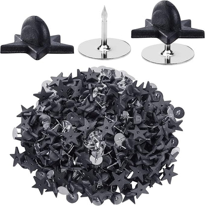 200pcs Black Rubber Pin Backs with 200pcs Blank Pins Star Shape Butterfly Clutch Tie Tacks Backings Pin Holder Keepers for Lapel Pins DIY Accessory