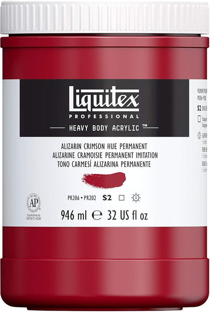 Liquitex Professional Heavy Body Acrylic Paint, 32-oz (946ml) Pot, Alizarin Crimson Hue Permanent