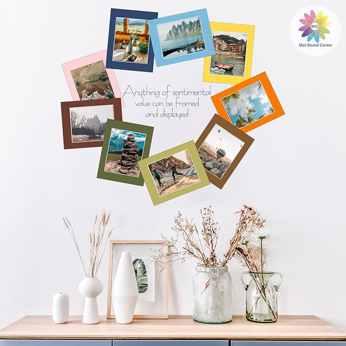 Mat Board Center, Pack of 20, 16x20 Mixed Colors White Core Picture Mats Mattes Matting for 11x14 Photo