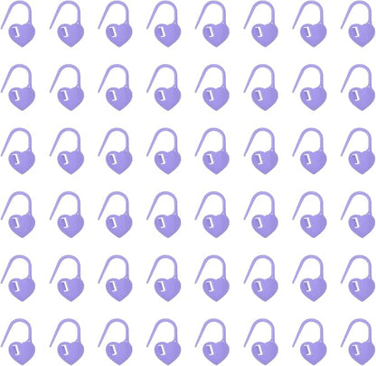 uxcell 200pcs Stitch Markers for Crocheting, Heart Shaped Crochet Marker Needle Clip Counter for Knitting Clothing Tag DIY Craft,Purple