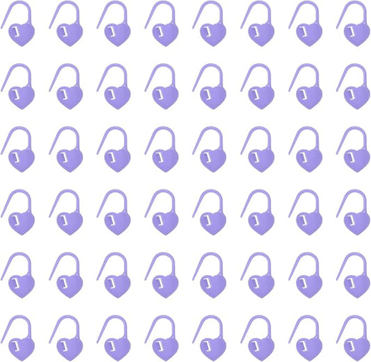 uxcell 200pcs Stitch Markers for Crocheting, Heart Shaped Crochet Marker Needle Clip Counter for Knitting Clothing Tag DIY Craft,Purple