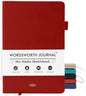 Wordsworth & Black A5 Mixed Media Journal 96 Mix Pages, Hardcover Leather, 190 GSM Paper, Journaling Notebook for Work & Sketching, Journals for Women, Men - Gifts Box Included Red