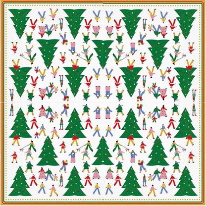 20-ct 13x13 Christmas Paper Decoupage Napkins, 3-Ply Servilletas Tissue Napkin for Dinner and Parties, Disposable Napkins (Christmas Hustle)
