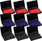 Janlaugh 9 Pack Colors Stamp Pads 4 x 3 Inch Quality Felt Pad Finger Print Ink Pad Black Red Blue Stamp Ink Pad for Rubber Stamp Paper Scrapbooking Wood Fabric