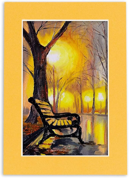 Pack of 25 Acid Free 11x14 Mats Bevel Cut for 8.5x11 Photos - Topaz Orange Precut Matboards For Pictures, Photos, Framing - 4-ply Thickness