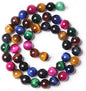 32pcs 12mm AAA Natural Colorful Tiger Eye Stone Beads Gemstone Round Spacer Loose Beads for Jewelry Making DIY Bracelet Necklace