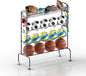 Ball Storage - 22.83" Basketball Cart With Wheels Garage Volleyball Storage Sport Equipment Holder Organizer For Indoor Outdoor,Metal Storage Rack For Playgroup,Gym And School