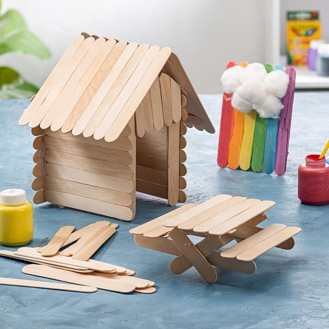 Jumbo 6 Inch Wooden Multi-Purpose Popsicle Sticks,Craft, Ice Cream, Wax, Waxing, Tongue Depressor Wood Sticks [5000 Count]