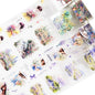 Garden and Girl PET Tape Set, 4 Rolls Pre-Cut Adhesive Tapes for Scrapbooking, Journaling, DIY Crafts, and Art Supplies