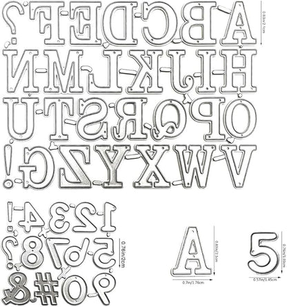 Letters and Number Metal Cutting Dies for Card Making,Uppercase Letters and Arabic Numerals Embossing Cuts Die for Scrapbook Album Decoration