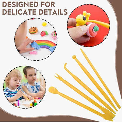 Clay Tools, 18pcs DIY Plastic Pottery Tool Kit for Polymer, Modeling, Air Dry Clay, Sculpting Tools Dotting Ball Stylus Pen for Embossing, Fondant, Crafts, Styling, for Kids and Beginners