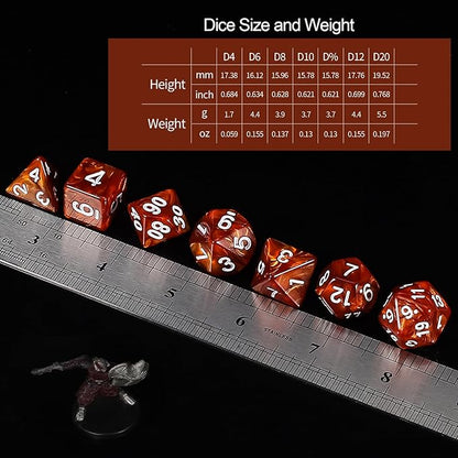 QMay 30 Sets Polyhedral Dice - 30 X 7 (210 Pieces) DND Dice with a D&D Dice Large Drawstring Bag, 30 Colors D4 D6 D8 D10 D% D12 D20, Great for Dungeons and Dragons, RPG, MTG,Role Playing Table Games