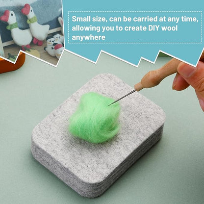 Mayboos Needle Felting Pad, Grey Sponge Needle Felting Pad, 4.52"x3.34" Natural Wool Needled Felting Mat for Any Wool Felting Makeing