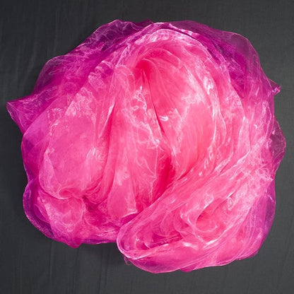 Two-Tone Iridescent Holographic Organza Fabric - 5.5 Yards by The Yard | Lightweight Sheer Tulle | for Wedding Dresses, Party Decor, DIY Crafts, Shiny Backdrops(ICY Shimmery Magenta)
