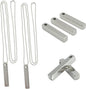 StayMax Rectangle Bar Engraving Blanks Stainless Steel Engraving Blank with Ball Chain 5 Pack