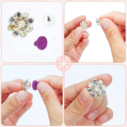400pcs PVC Rubber Pin Backs Heliltd Butterfly Clutch Pins Tie Tacks Blank Pins for Uniform Badges Backing Holder Clasp Lapel Pin Enamel Pins(200 Sets)