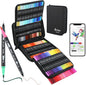 120 Colors Numbered Dual Tip Brush Pens with Free App, Fine and Brush Tips Pens for Adults and Kids, Coloring Markers for Coloring Book Bullet Journaling Note Taking Planner Hand Lettering